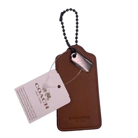NWT COACH Wolly Mammoth Hangtag in Glove-tanned Leather - Picture 2 of 4